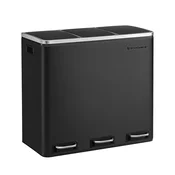 SONGMICS koš za ločevanje odpadkov 3x 18L črn