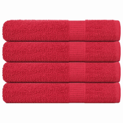 shumee vidaXL Brisače 4 kos rdeča 100x200 cm 360 g/m2 100% bombaž