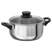 ANNONS Lonac s poklopcem, staklo/nerdajuci celik, 2.8 l