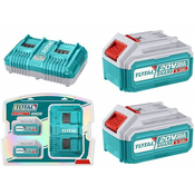 Total alati Set baterija 20V 5.0ah x2kom i dualni punjac 4.0ah