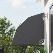 Zaslon za privatnost na balkonu 140 x 140 cm Poliester Crna
