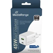 MediaRange Polnilec hitri 43 w z izhodom usb-a in usb-c mrma113