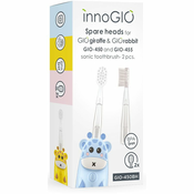 innoGIO GIOGiraffe & GIORabbit Spare Heads Transparent zamjenske glave za zubnu cetkicu za djecu GIOGiraffe & GIORabbit Sonic Toothbrush 2 kom