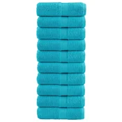 Vidaxl vidaXL Premium brisače SOLUND, 10 kosov, turkizne, 30x30 cm