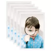 Vidaxl vidaXL Okvirji za fotografije, 5 kosov, stoječi, beli, 21 x 29,7 cm, MDF