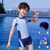 Youyou Set Dvodelni kupaci kostim za decake, kapa i torba, Plavi