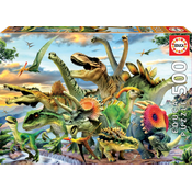 Puzzle Dinosaurs Educa 500 dijelova i Fix ljepilo od 11 godina