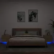 Vidaxl vidaXL Stenske nočne omarice z LED osvetlitvijo, komplet 2 kosov, hrast sonoma