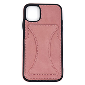 Trden TPU ovitek Layered za iPhone 12/iPhone 12 Pro iz umetnega usnja - pink