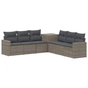Set sofe 7 pcs Siva i tamno siva Poli Rattan i celik