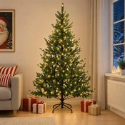 Umetno Zložljivo Božično Drevo 120 cm 150 LED Toplo bela
