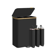 Songmics Košara za perilo 60x385x75 cm črna