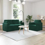 Vidaxl Kavč 2 pcs Temno zelena