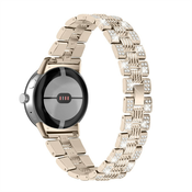 Kovinski pas za uro Google Pixel Watch Rhinestone Decor - zlate barve