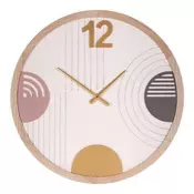 Autronic Stenska ura Wall clock - diameter 60 cm, MDF and wooden frame, colored circles (HW4003)