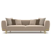 Casa Padrino luxury sofa light brown/brass 300 x 100 x H. 75 cm - Living room sofa - Hotel sofa - Living room furniture - Hotel furniture - Luxury furniture - Living room furniture