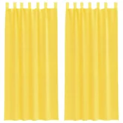 Vidaxl Voile zavese z zankami 2 kosa rumene 140x245 cm