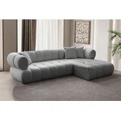 Atelier del Sofa Ugaona garnitura na razvlacenje Petra Right, 280 x 170 x 90 cm, Siva