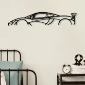 Opviq Zidna dekoracija Mclaren P1 Silhouette, 68x14 cm, 1.5 mm, Crna