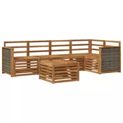 Sekcijska garnitura 5 pcs Prirodna Cvrsto drvo akacije