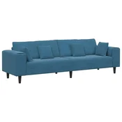 Vidaxl Kavč Modra 250 x 77 x 76 cm Žamet