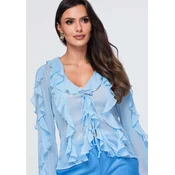 Ženska ombre bluza z volančki