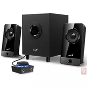 Genius SW-2.1 300X, 2.1 speaker system, 10 W (Subwoofer: 3.5 W / Satellites: 3.25 W x2), 3.5mm