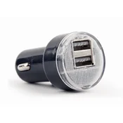 Gembird 2x USB avtomobilski polnilec 2,1A, črn