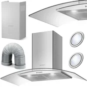 Berdsen BT-223 INOX kuhinjska napa s kaminom, 90 cm