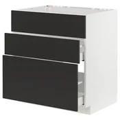 METOD/MAXIMERA Podstav omr za k pl/vgr napa+predal, bela/Nickebo mat antracitna, 80x60 cm