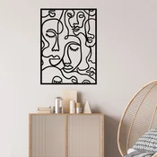 Opviq Zidna dekoracija Faces 2, 52x70 cm, 1.2 mm, Crna