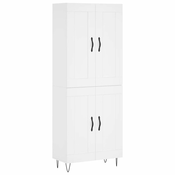 Vidaxl Visoka omara bela 69,5x34x180 cm inženirski les