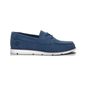 Timberland za moške. TB0A42X7EP31 Grafton Bay modri usnjeni čevlji z vezalkami (43), Modra, Ravna stran, Čipke, Priložnostno,