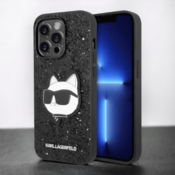 Karl Lagerfeld Ovitek Karl Lagerfeld Glitter Choupette - black za iPhone 14 Pro (KLHCP14LG2CPK)