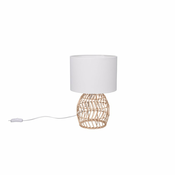 Bela/naravna namizna svetilka (višina 38 cm) Rike – Trio