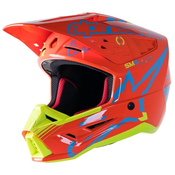 Alpinestars S-M5 Action motocross kaciga narančasto-fluo žuto-svijetlo plava