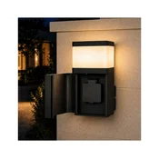 BRILAGI - Zunanja stenska svetilka z vtičnico SCHUKO PILLAR 1xG9/11W/230V IP44 črna