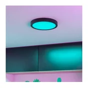 Eglo 901372 -LED RGBW Zatemnjivo stropno svetilo z dimnim steklom FUEVA-Z LED/11,2W/230V 21,1cm IP44 črna