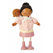 Drvena figurica s bebom Mrs. Forrester Tender Leaf Toys u ružicastoj vesti