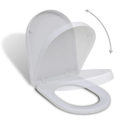 VIDAXL kvadratna WC deska z mehanizmom počasnega zapiranja, bela