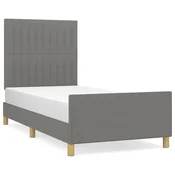 Vidaxl Posteljni okvir brez vzmetnice temno siv 80x200 cm blago