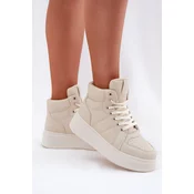 EVENTO High Womens Sneakers On Platform Beige Tillive