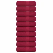 Vidaxl Brisače za goste FROGN 10 kosov bordo 30x50 cm 360 g/m2