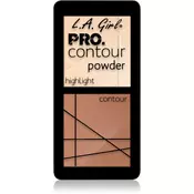 L.A. Girl Cosmetics PRO. Contour Powder paleta za konture obraza odtenek Light 5.6 g