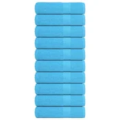 Vidaxl Brisače za tuširanje FROGN 10 kosov turkizne 70x140 cm 360 g/m2