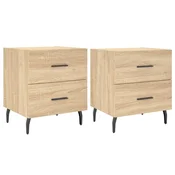 Vidaxl Nočna omarica 2 kosa sonoma hrast 40x35x47,5 cm inženirski les