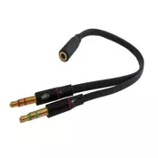 CCA-23535 ** Gembird 3.5mm Headphone Mic Audio Y Splitter Cable Female to 2x3.5mm Male adapter (113)