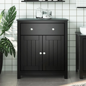 Kupaonski ormaric BERG crni 69,5x34x80 cm od masivne borovine