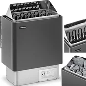 Uniprodo Električna peč za savno 8-12 m3 do 110C 400 V 8 kW črna in srebrna
