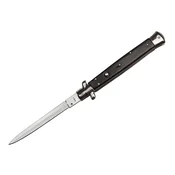 Vzmetni nož STILETTO ITALY z medeninastimi elementi, črn, 33,5 cm, T-496